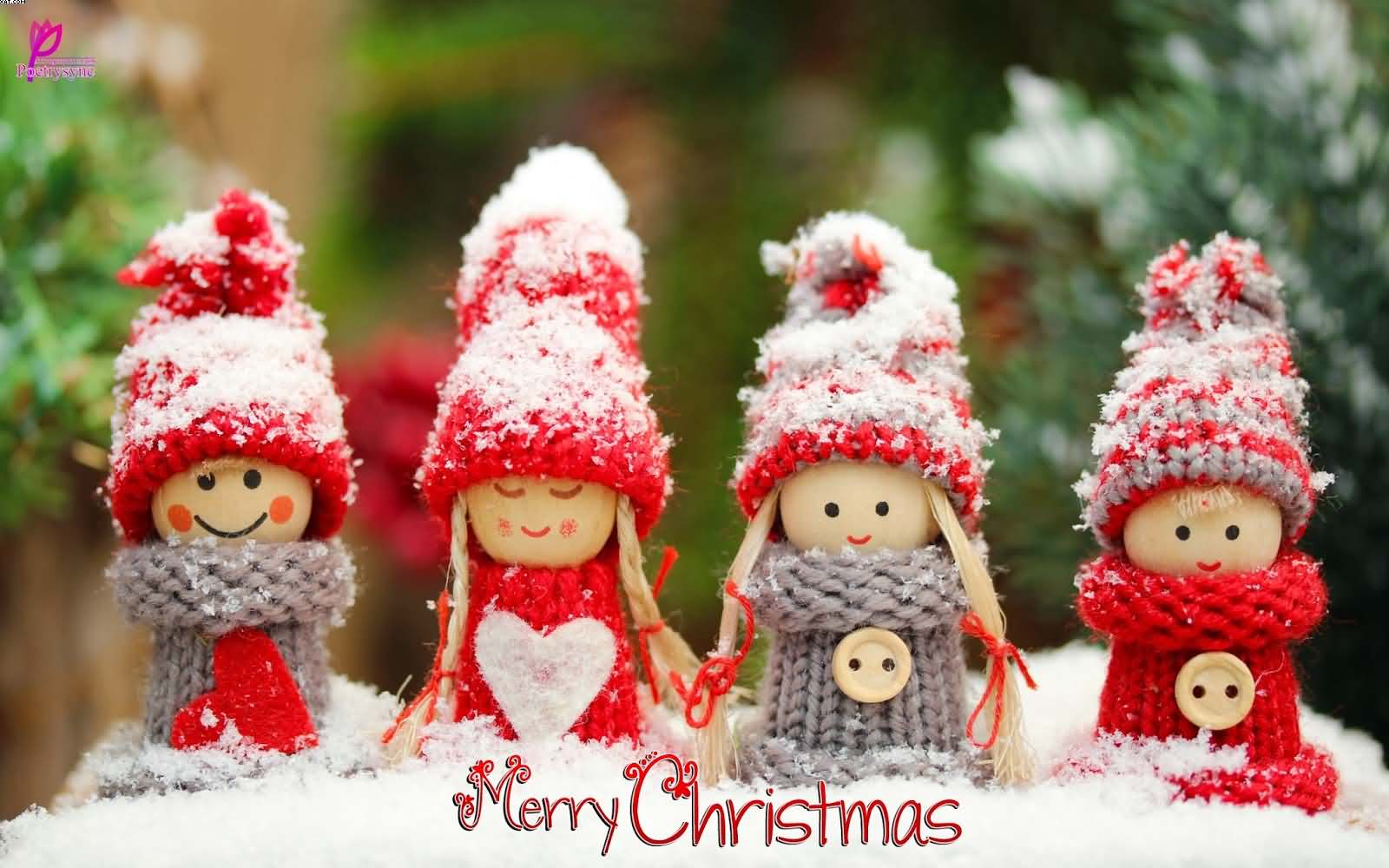 Merry Christmas wishes with beautiful dolls wallpaper