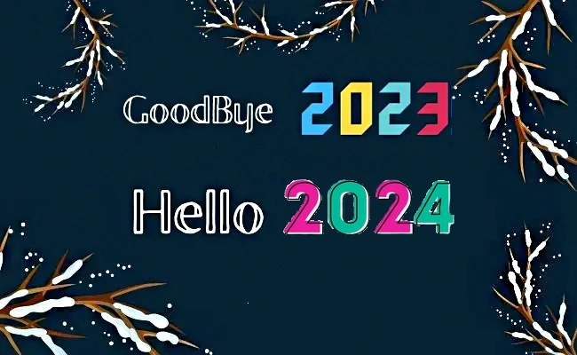 Bye Bye 2023 Welcome 2024 (Happy new year background 2024 for Facebook)