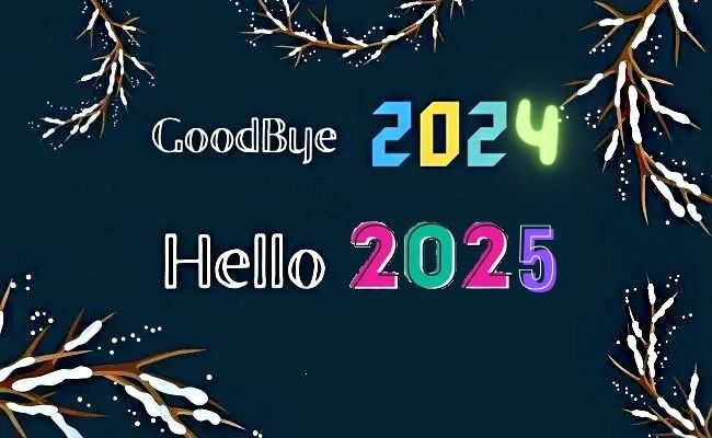 Bye Bye 2024 Welcome 2025 (Happy new year background 2025 for Facebook)