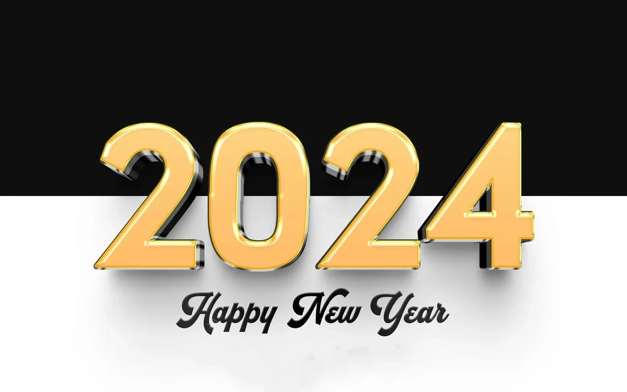 Happy New Year 2024 Golden Text Effect 3