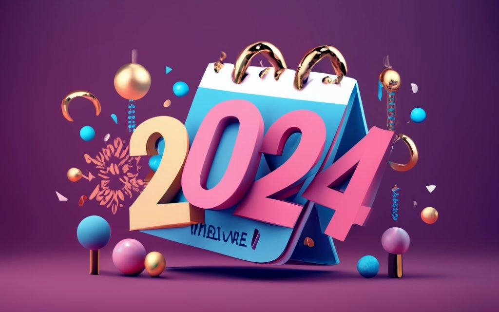 Happy New Year 2024 ai generated image