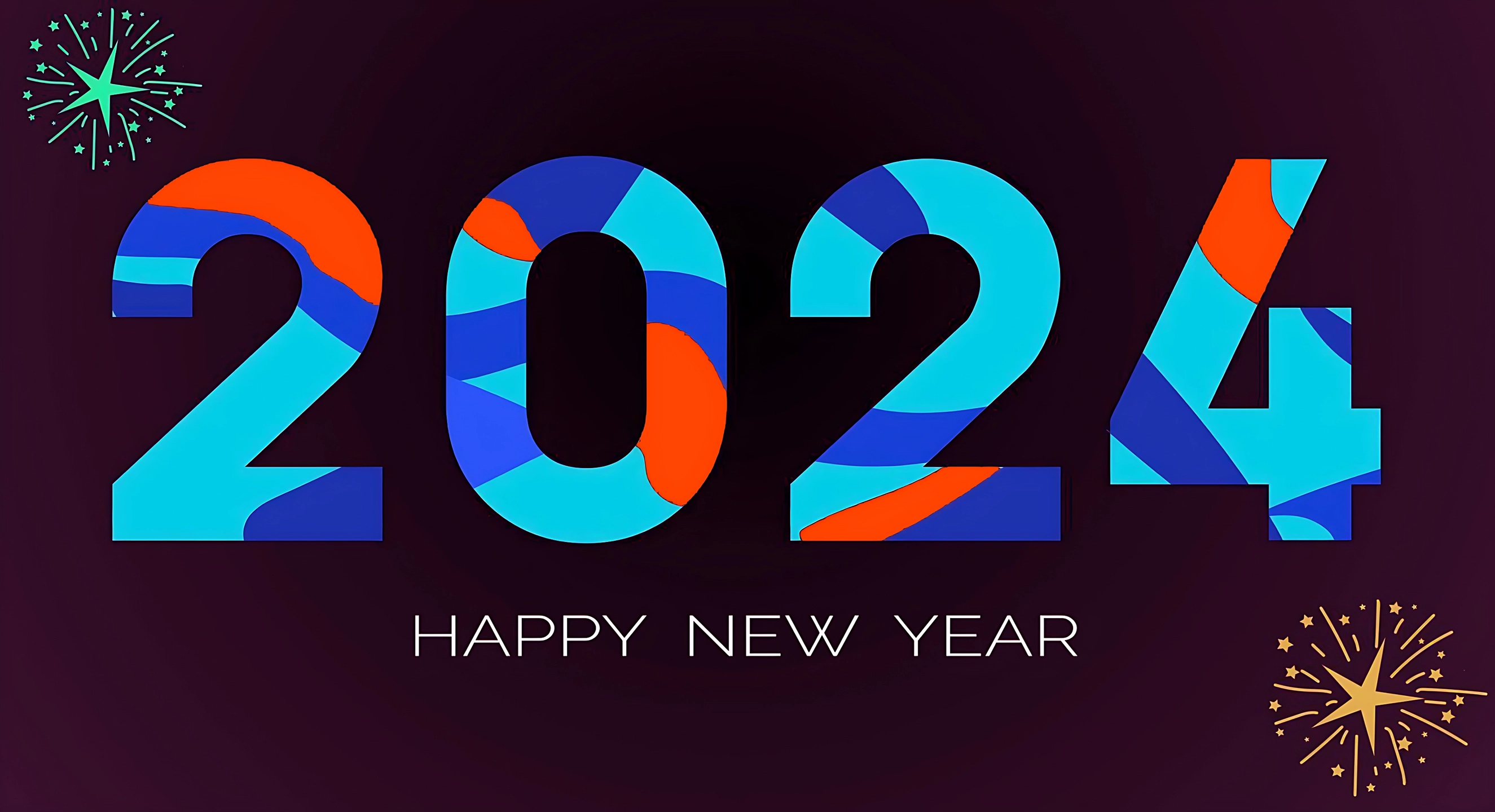 abstract inscription 2024 on a white background with salute elements happy new year 2024 vector