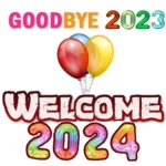 goodbye 2023 welcome 2024 clipart image