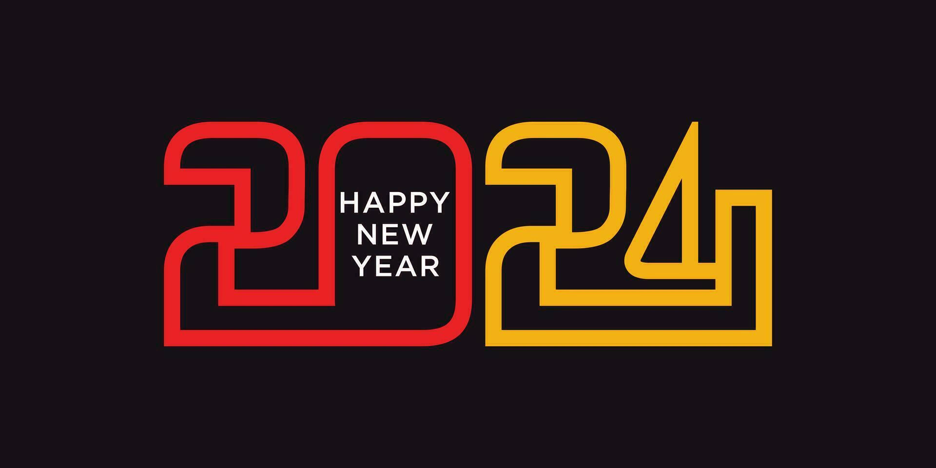 2024 happy new year logo design illustration for new year 2024 with creative idea vector