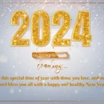 Glitter And Gold Happy New Year 2024 Cards