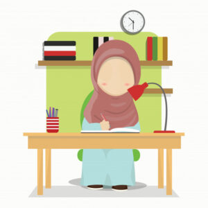 Musimi Girl Doing Homework Vector Image For Profile