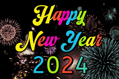 Happy New year 2024 Animated Text GIF Animated Text Flashing