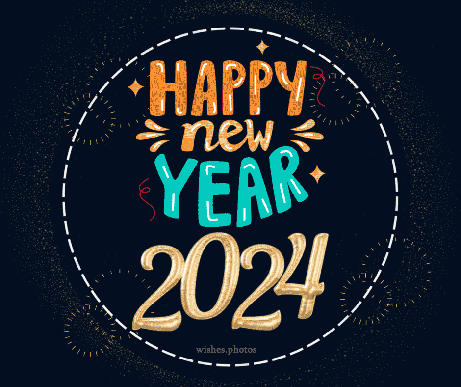 Happy New year 2024 animation gif image blinking