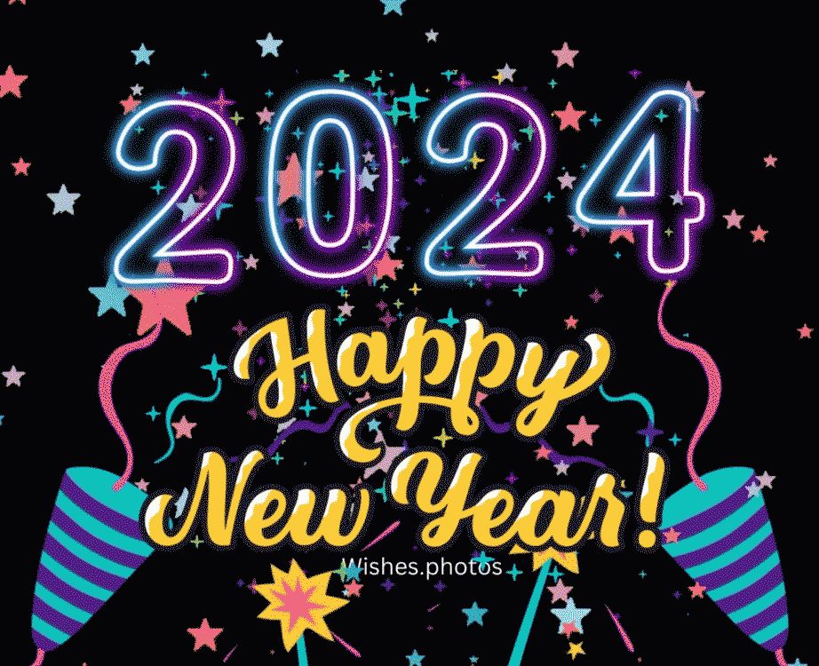 Wishes Photos Happy New year 2024 animation gif image