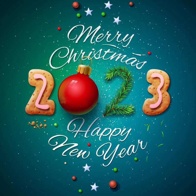 merry christmas and happy new year 2023 greeting cards set-vector Images Download