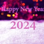 Happy new year 2024 image with snow background wallpaper