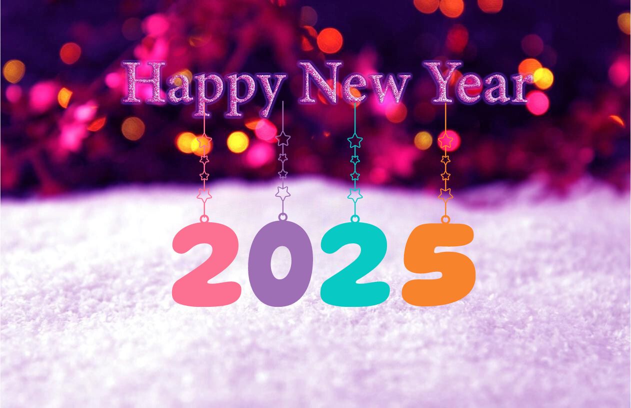 Happy new year 2025 image with snow background wallpaper