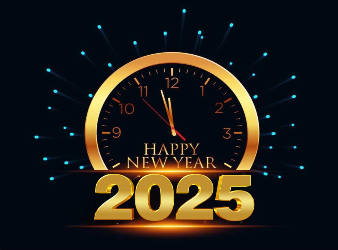 happy new year 2025 with o'clock images