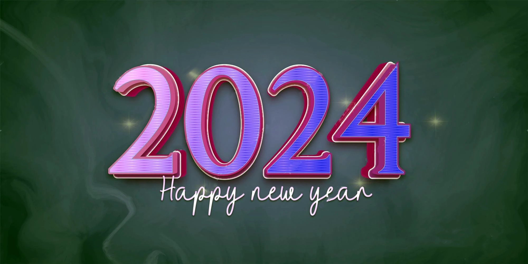 new year banner holiday celebration with 2024 numbers gradient background