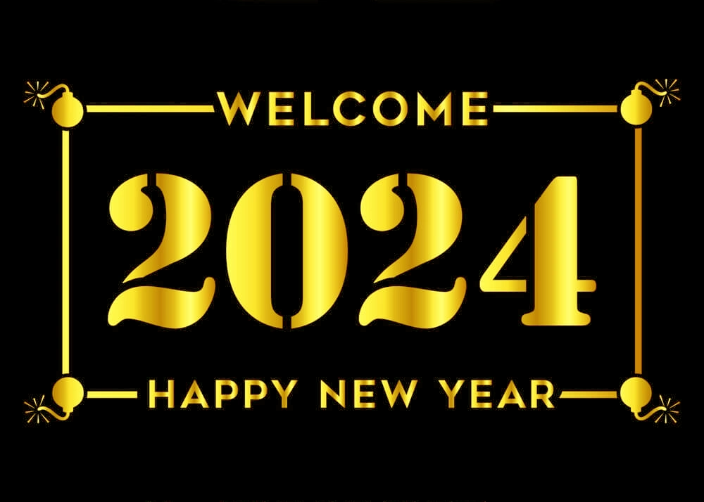 welcome happy new year 2024 wishes wallpaper