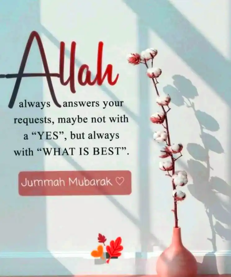 Allah always answers your requests, maybe not with a Yes, but always with What is Best