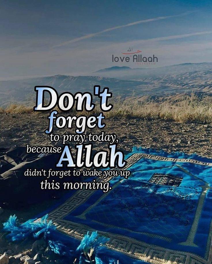 Do not forget to pray today, because Allah did not forget to wake you up this morning