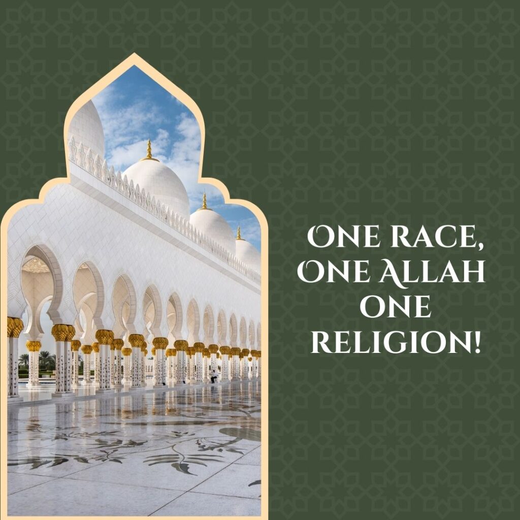 one race, one allah one religion!