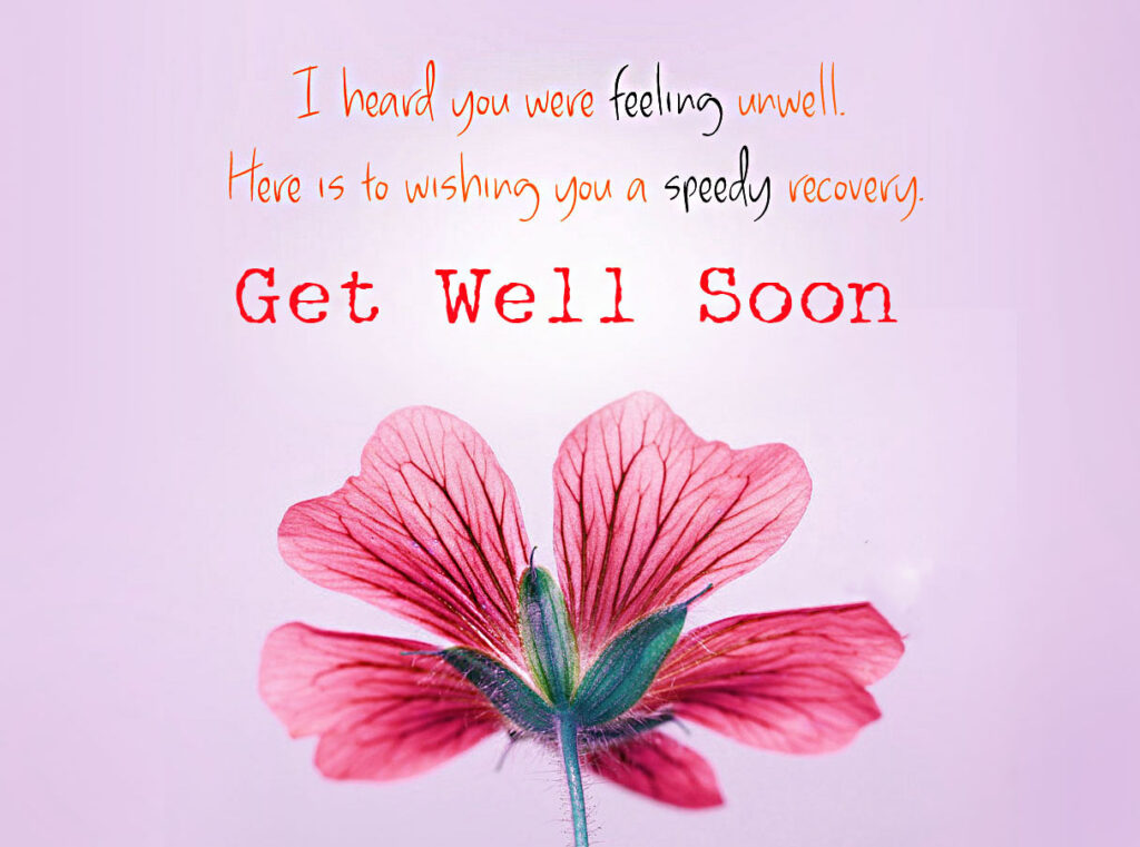 get well soon i heard you were feeling unwell, here is to wishing you a speedy recovery