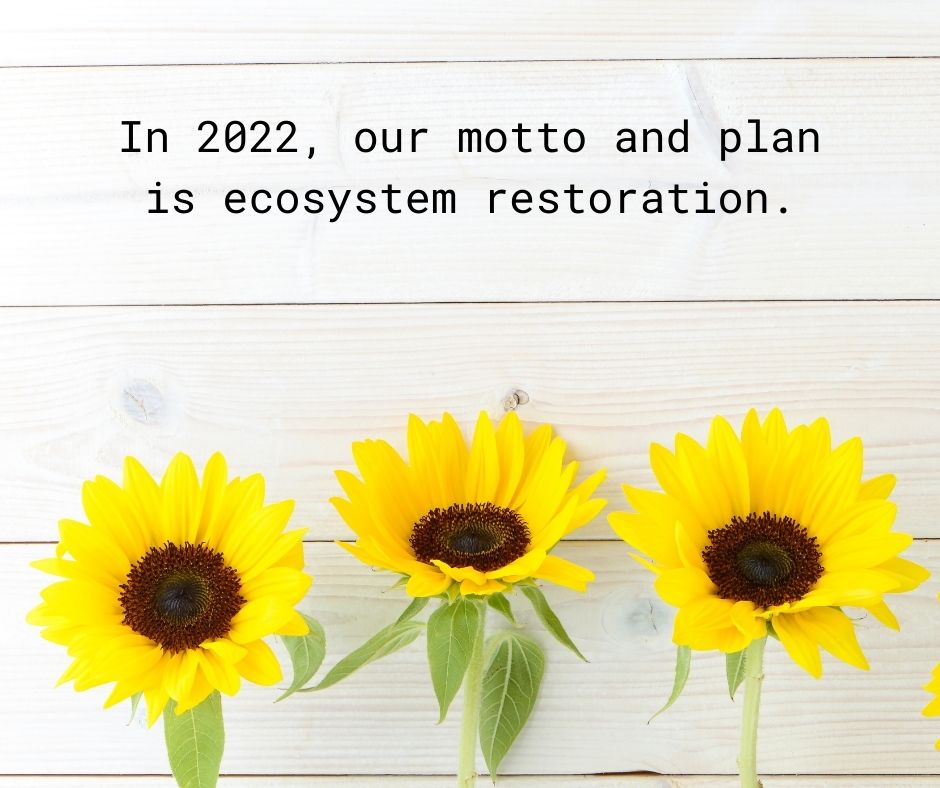 in 2022, our motto and plan is ecosystem restoration