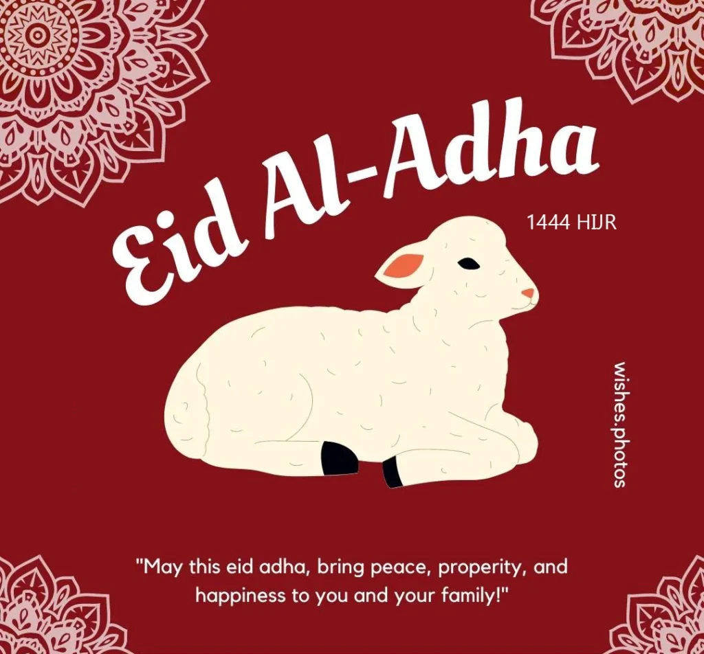 eid ul adha wishes images (May this eid adha. bring peace, property and happiness)