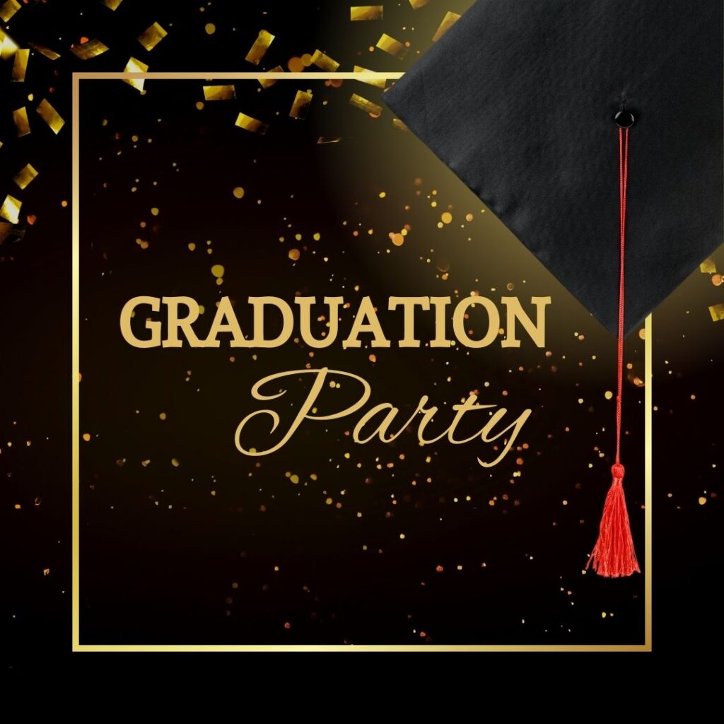 Graduation party invitation images with RSVP details