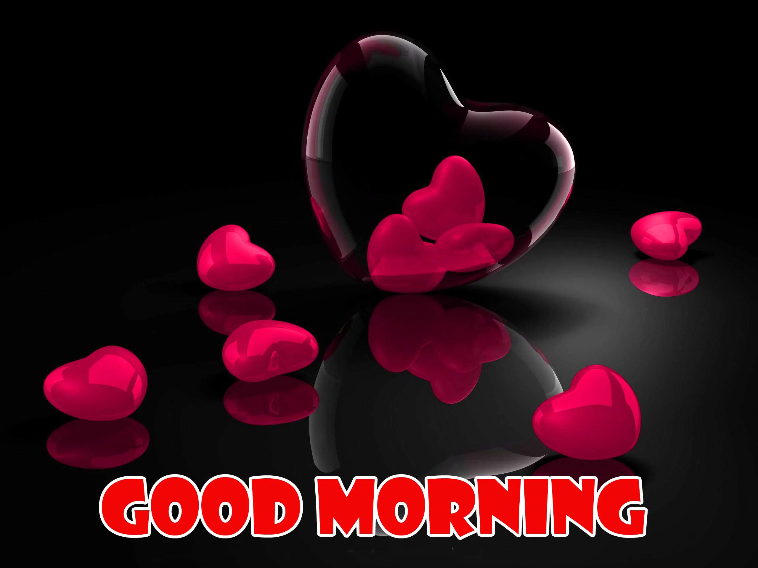 Good Morning Love Images Download [Black Bg With Lot's Of Love Hurts] -  