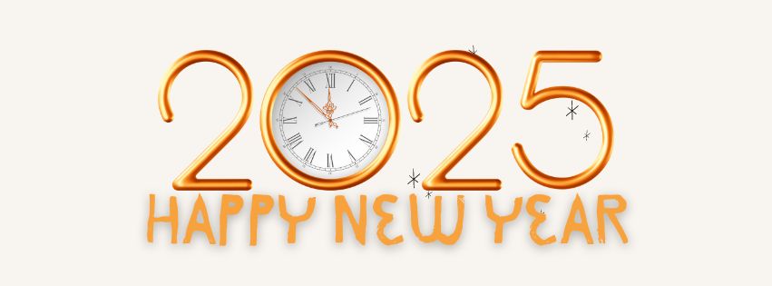 2025 Clock Countdown Facebook Cover for Happy 2025