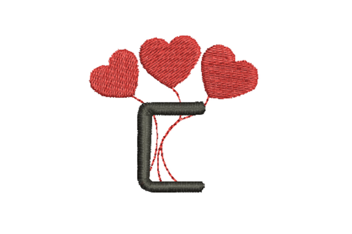 alphabet letter c with red love heart embroidery 22460779 1