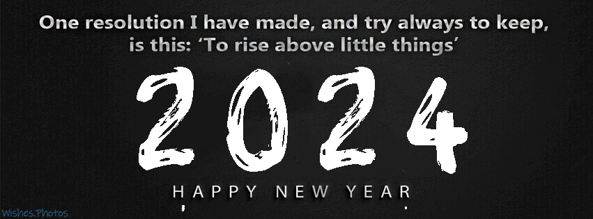 Cool New Year 2024 FB timeline cover photo black