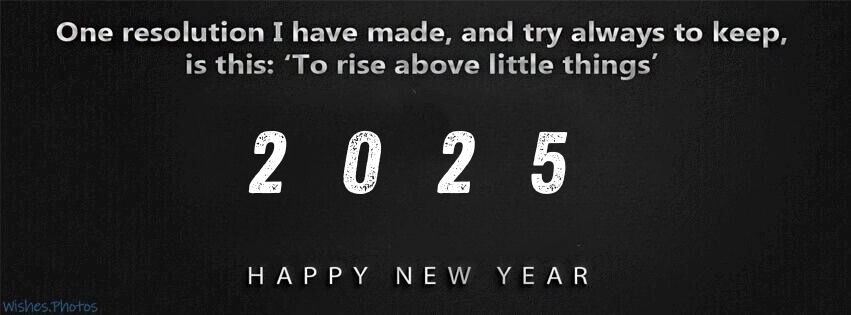 Cool New Year 2025 FB timeline cover photo black