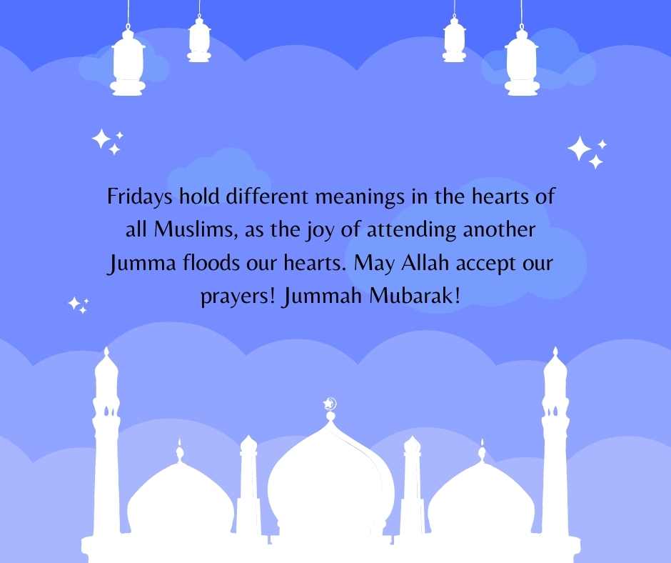 fridays hold different meanings in the hearts of all muslims, as the joy of attending another jumma floods our hearts may allah accept our prayers! jummah mubarak!