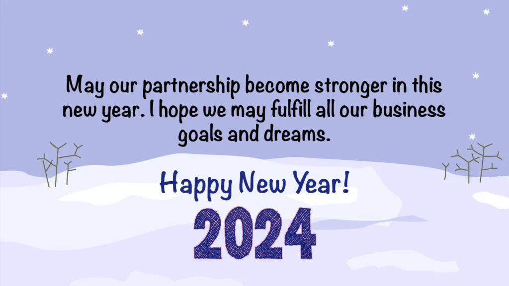 Happy New Year 2024 Message to Business Partner