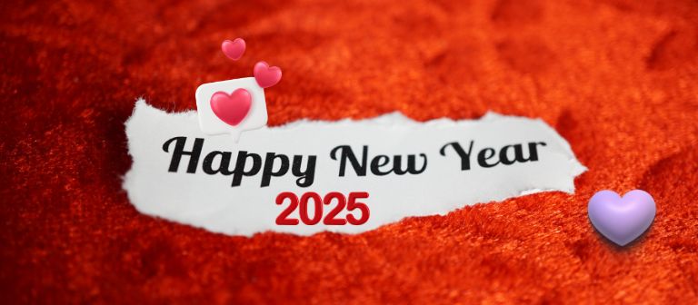 Happy New Year 2025 Love Facebook Cover for Her Him HD