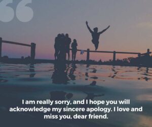 i am really sorry, and i hope you will acknowledge my sincere apology i love and miss you, dear friend