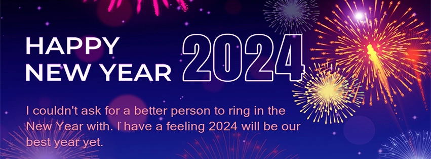 free happy new year 2024 greeting with fireworks