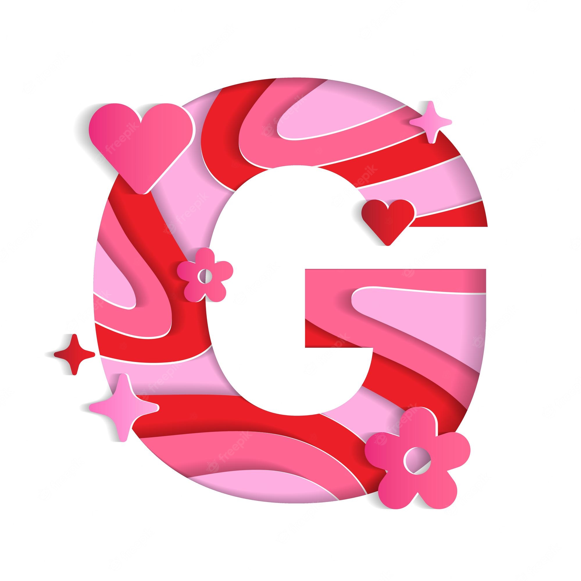 g alphabet valentines day love character font letter paper flower heart 3d layer paper cutout card 307151 945