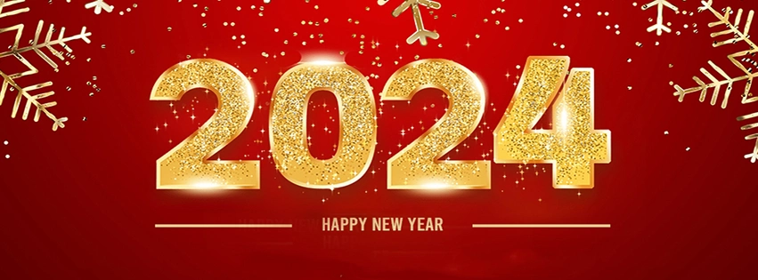 glitter gold 2024 happy new year image
