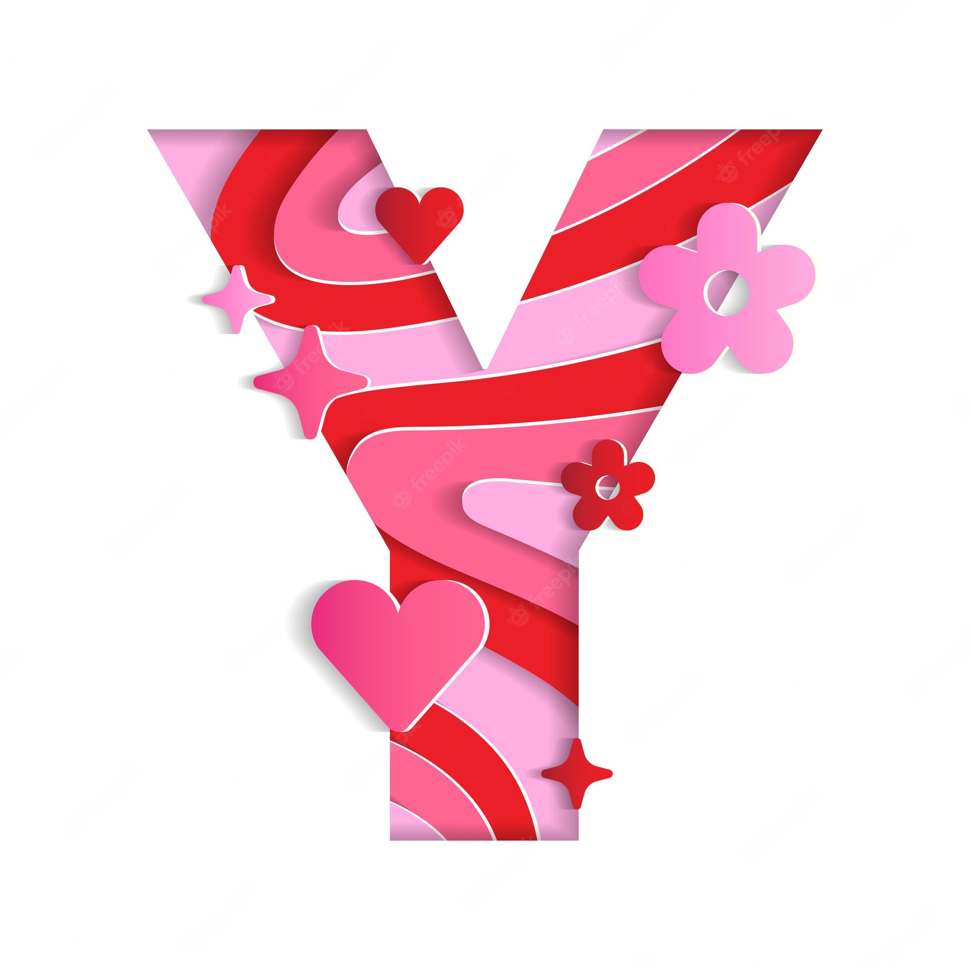 y alphabet valentines day love character font letter paper flower heart 3d layer paper cutout card 307151 974