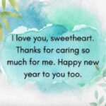 i love you, sweetheart thanks for caring so much for me happy new year to you too