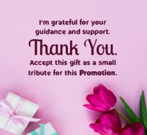 I'm grateful for your guidance and support. Thank You. Accept this gift as a small tribute for this Promotion.