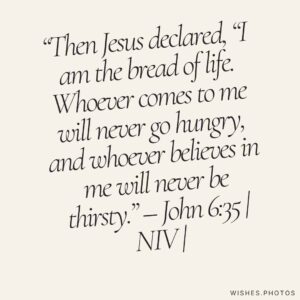 “then Jesus Declared, “i Am The Bread Of Life Whoever Comes To Me Will ...