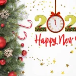 happy new year 2024 hd wallpaper with chirstmas bg