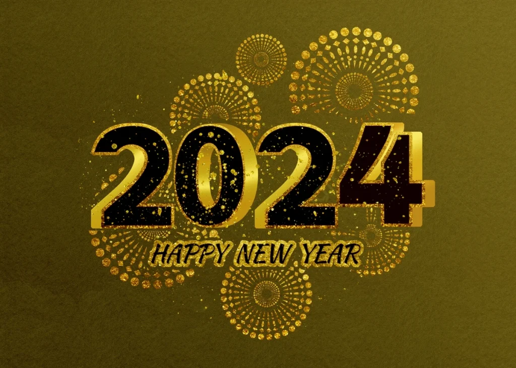 2024 black gold fireworks bloom new years eve festival background picture image