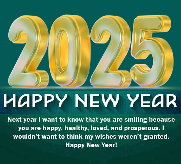 3D Style Happy New Year 2025 Love Quote Image