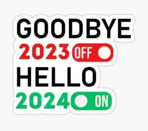 Good Bye 2023 off Hello 2024 on image for new year Good Bye 2023 off, Hello 2024 on image for new year