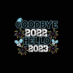 Goodbye 2022 Welcome 2023 Design 10 Goodbye 2022 Hello 2023 Design (Black Background)