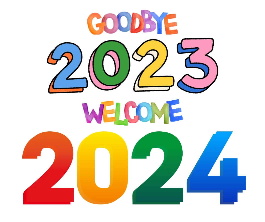 Goodbye 2023 2024 Design 3 Wishes.Photos