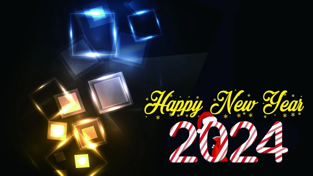 Lighting Cubes 2024 Happy New Year Wallpapers