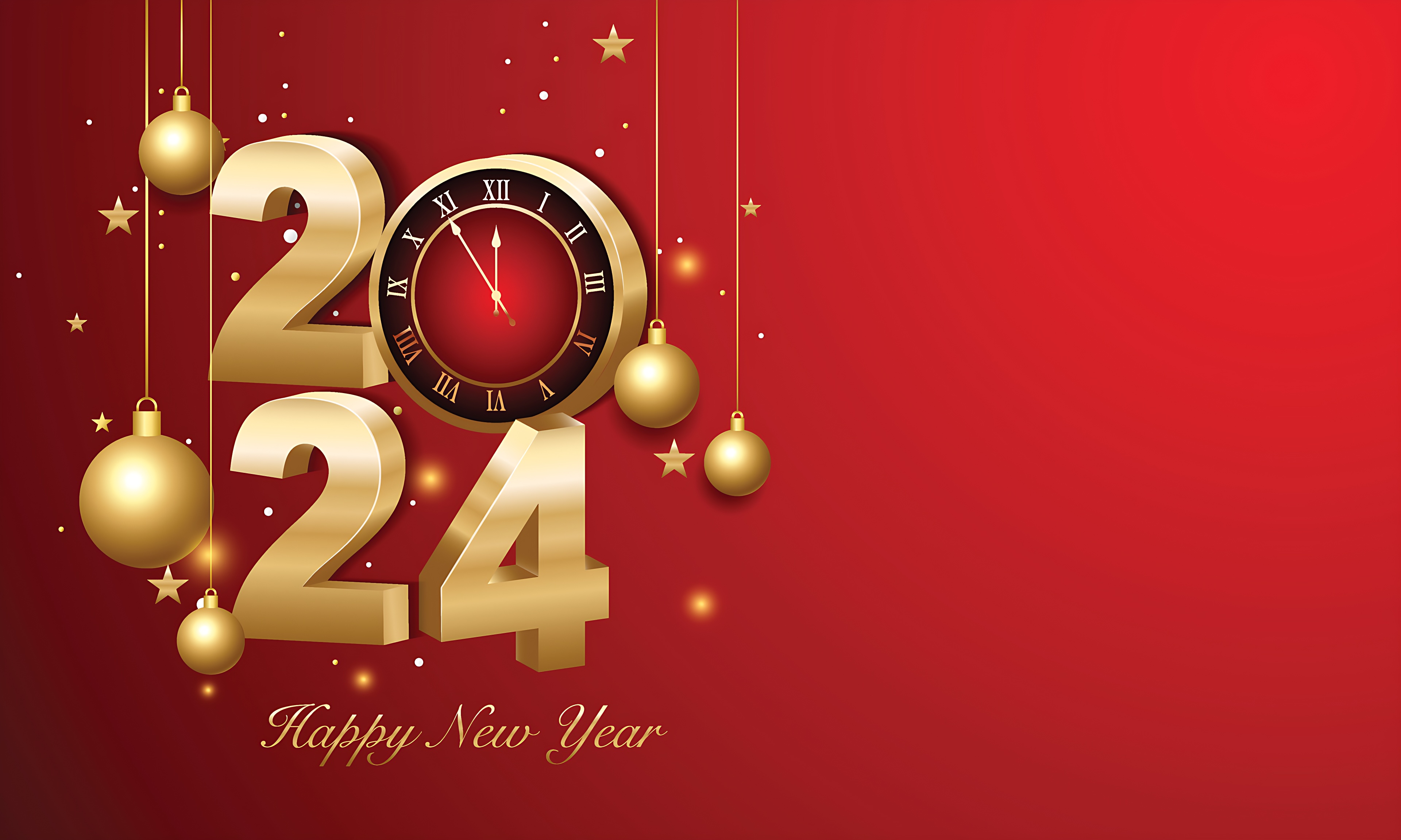 New Year 2024 4k Ultra HD Wallpaper Gold Letter And Number Wishes.Photos